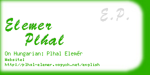 elemer plhal business card