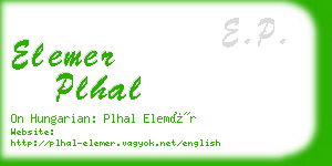 elemer plhal business card